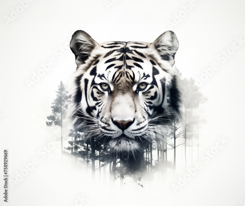 Tiger Double Exposure Illustration