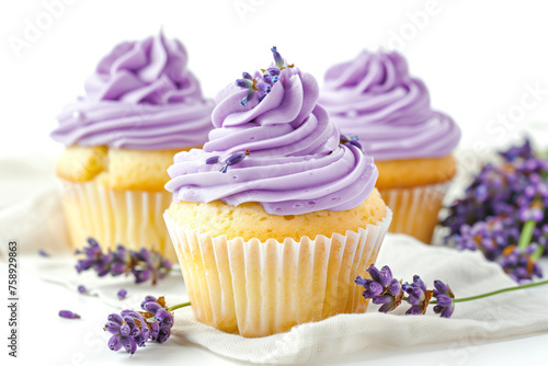 violet lavender cupcakes, purple buttercream