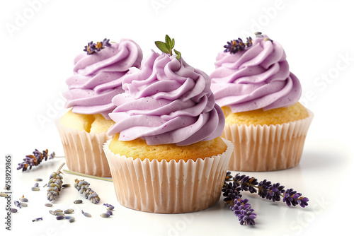 violet lavender cupcakes, purple buttercream