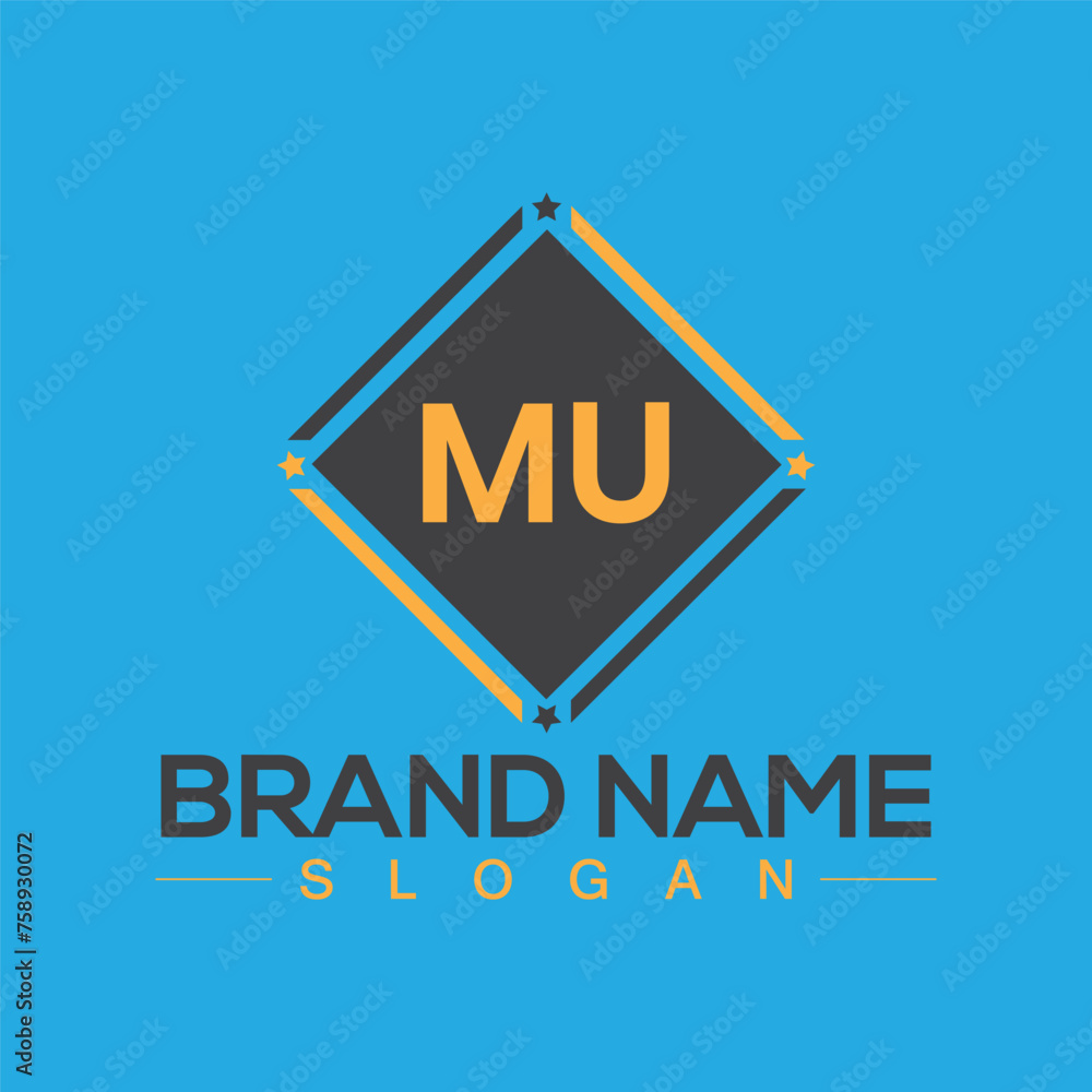 Letter MU Creative Logo Design Template with Modern Letter Design