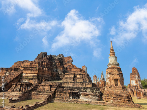 Ayutthaya Historical Park  Phra Nakhon Si Ayutthaya. Temple Pagoda in Ayutthaya of Thailand