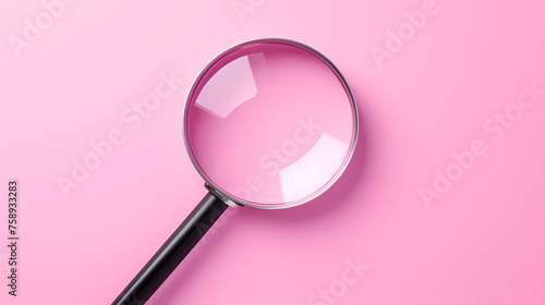 An antique magnifying glass placed on a pastel background