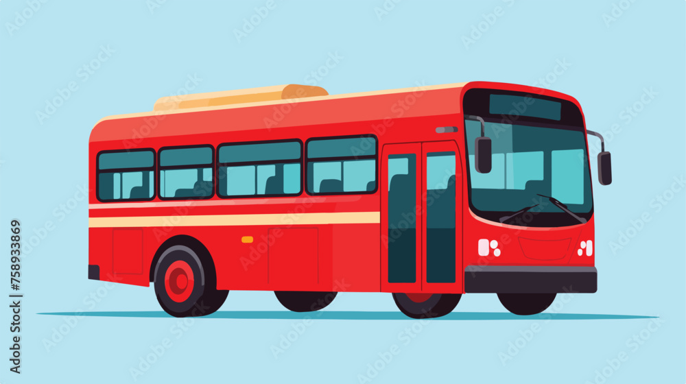 bus transport vehicle icon flat vector