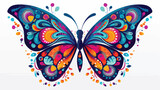 Butterfly silhouette on white background. vector