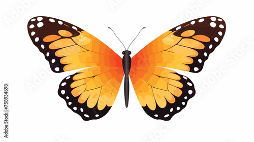 Butterfly silhouette on white background. vector