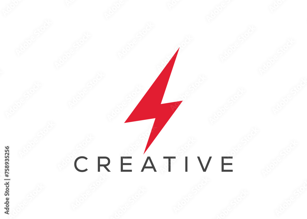 Minimal Thunder logo vector template. Modern Thunder icon Minimal Thunder logo vector template. Modern Thunder icon