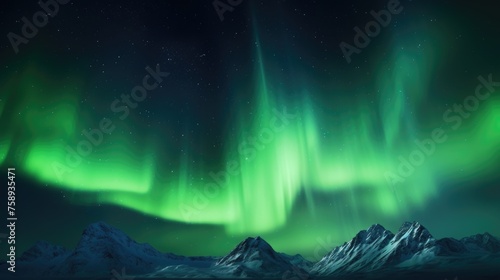 Stunning image of the aurora borealis lighting up the night sky. Perfect for nature and travel themes © Ева Поликарпова