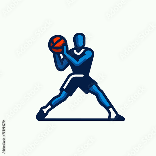 illustration of a basketball player defending the ball