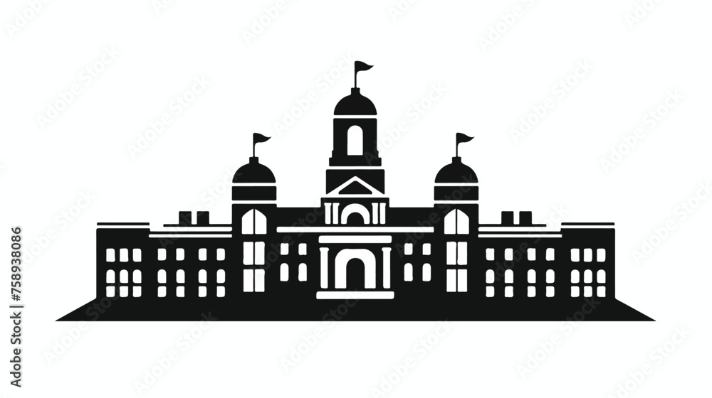 City hall building icon vector icon in black color.