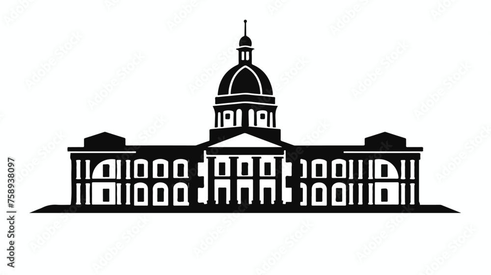 City hall building icon vector icon in black color.