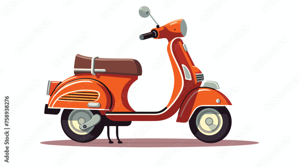 Classic scooter isolated top view .. flat vector 
