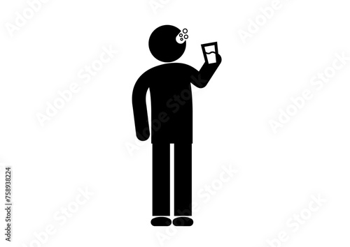 うがいをするピクトグラム。マウスウォッシュで風邪予防とデンタルケア。