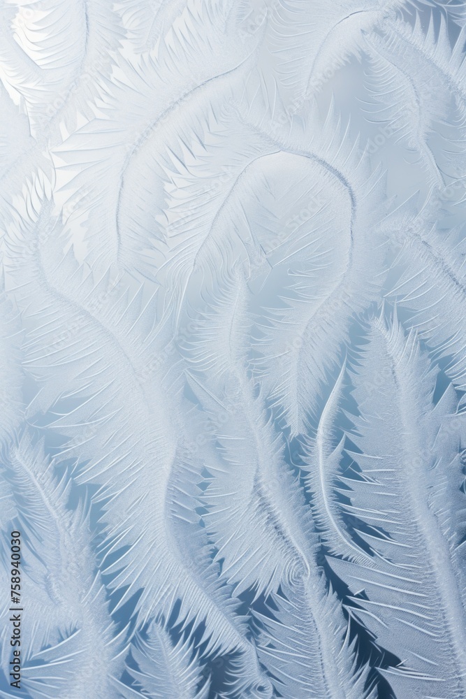 Close-up of frost on a window, perfect for winter themes