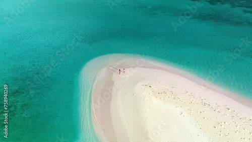 Aerial view of paradise island in Maldives, South Ari Atoll. photo