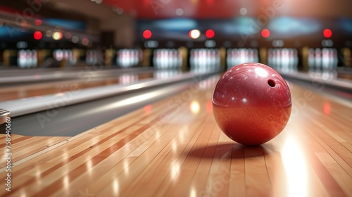 Bowling ball on the bowling alley