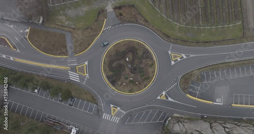 Aerial view of Salorno roundabout in South Tyrol, Italy. photo