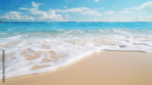 A wave approaching the sandy shore, suitable for beach themes