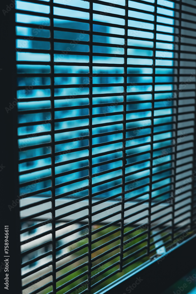 Closeup view of anti climb grill attached to the window of an apartment. Security for the house. Closeup view of anti climb grill attached to the window of an apartment. Security for the house.