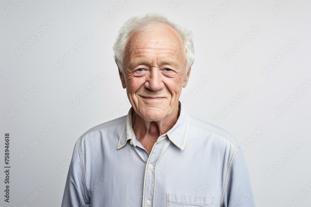 Portrait of a smiling senior man. Isolated on gray background. Portrait of a smiling senior man. Isolated on gray background.