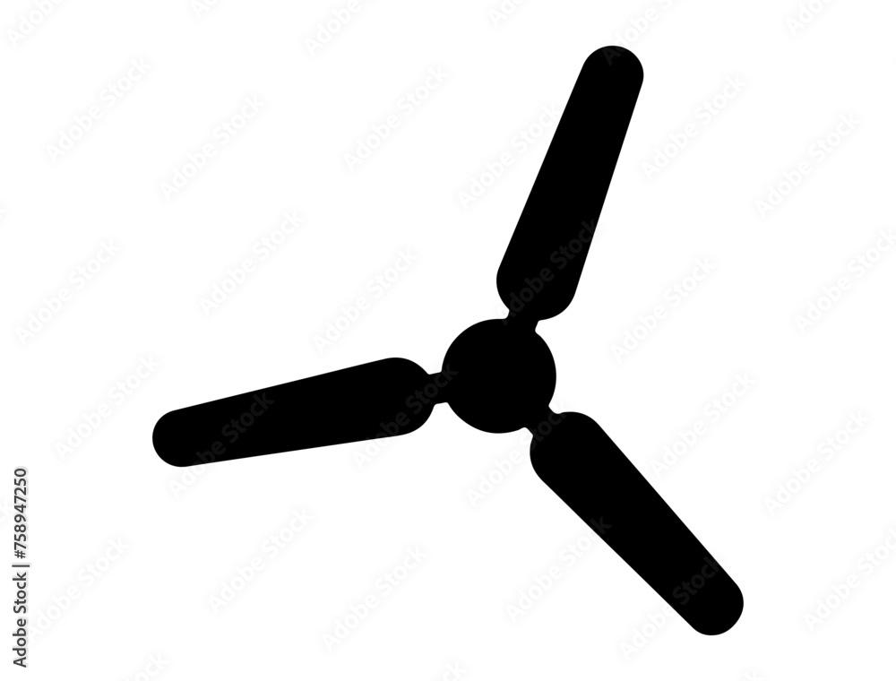 Ceiling fan silhouette vector art white background Ceiling fan silhouette vector art white background