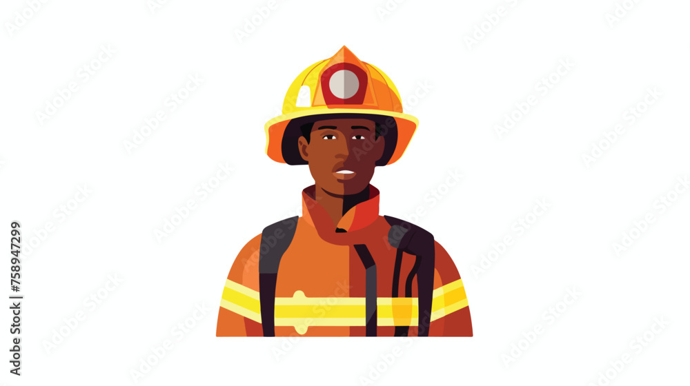 Fire fighter character isolated icon vector 