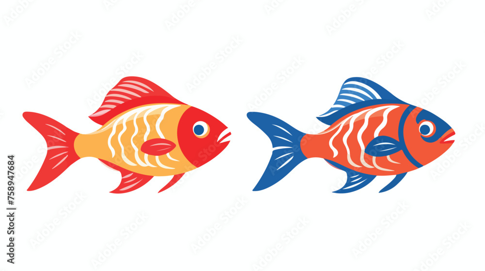 Fish icon vector design template  flat vector isolated