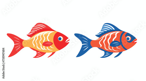 Fish icon vector design template flat vector isolated