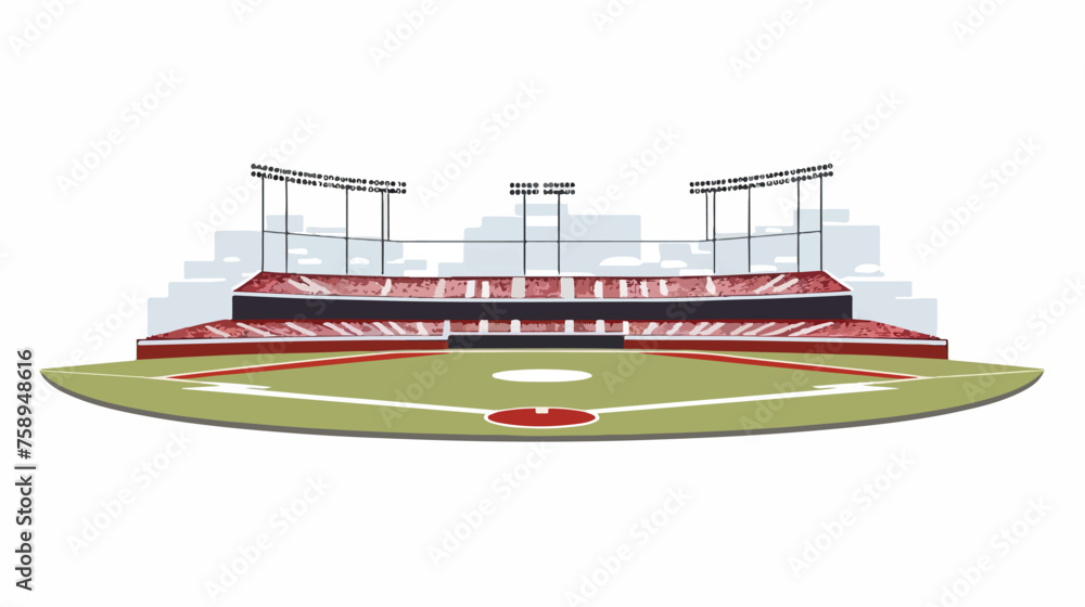 Flat design baseball field icon vector  flat vector