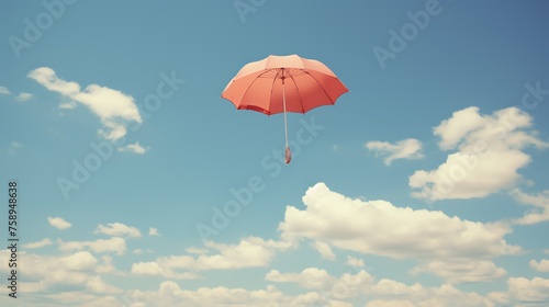 an umbrella in the air