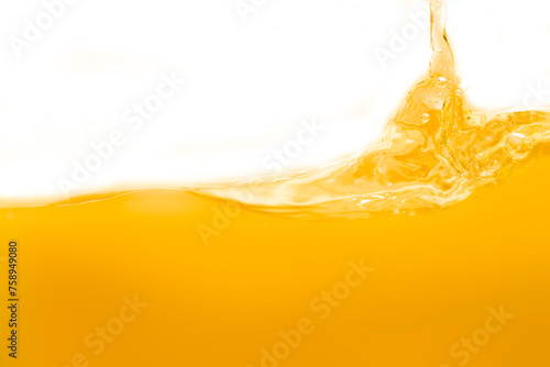 Close up bright orange juice texture for health and nature waves
