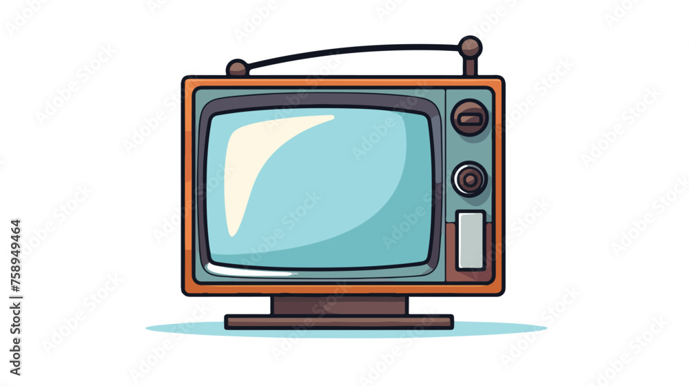 Flat icon of tv  flat vector isolated on white background