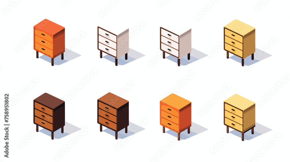 Furniture isometric 3D icon order drawers.