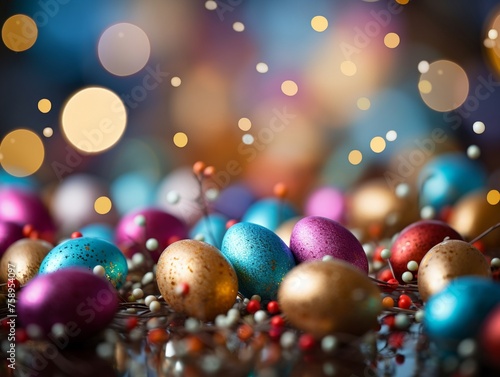 A colourful bokeh background suitable for Easter Just the background