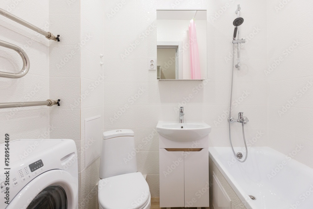 modern bathroom room with toilet and washing machine modern bathroom room with toilet and washing machine