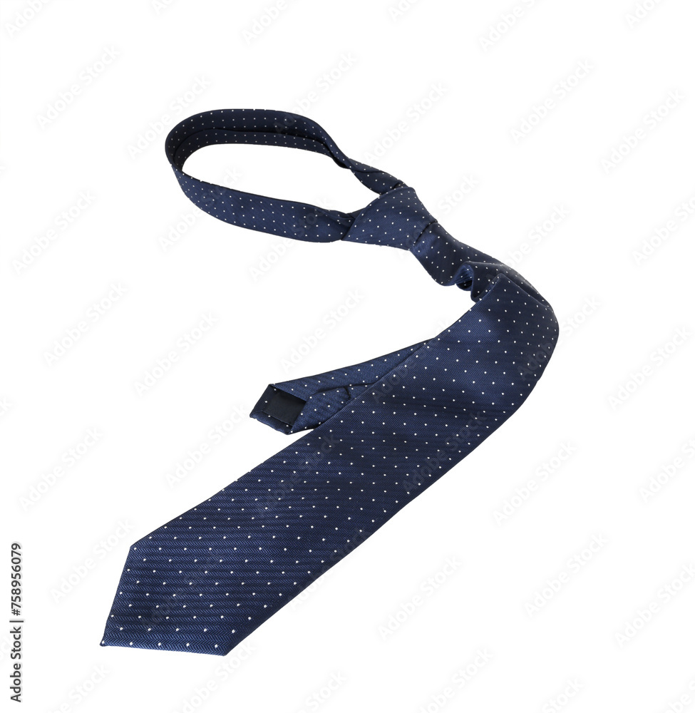 Removed after use blue necktie isolated on white background. Removed after use blue necktie isolated on white background.