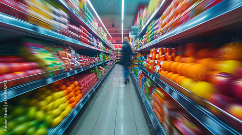 supermarket blur. generative ai 