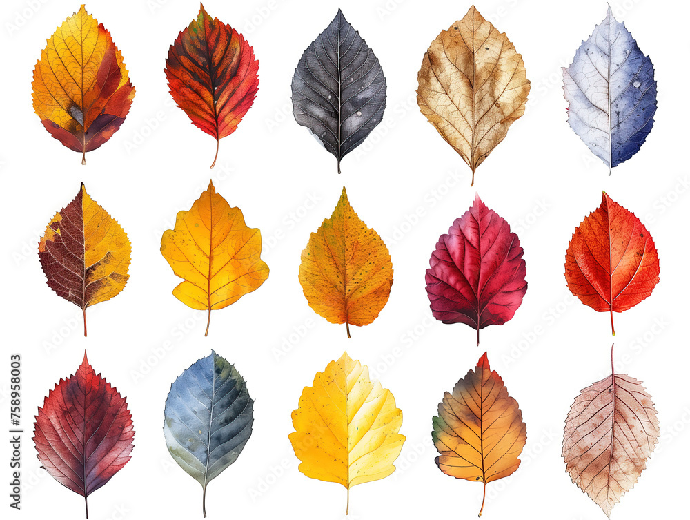 Autumn leaves isolated background,created with Generative AI tecnology. Autumn leaves isolated background,created with Generative AI tecnology.