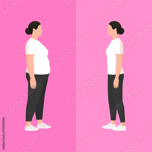 Same woman overweight and with fit body