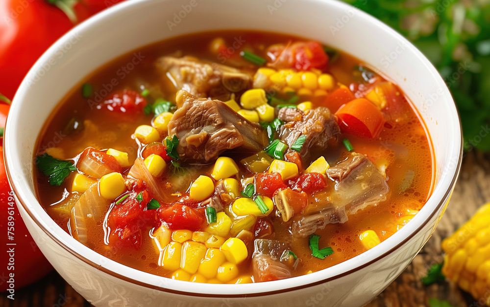 Gourmet Corn Braised Pork Ribs,created with Generative AI tecnology. Gourmet Corn Braised Pork Ribs,created with Generative AI tecnology.
