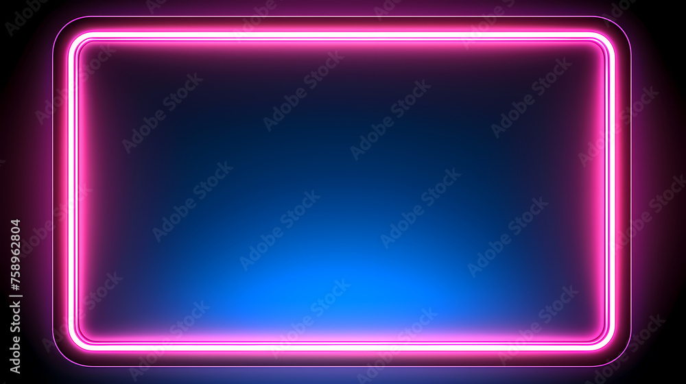 Rectangular neon light with empty copy space for your text Rectangular neon light with empty copy space for your text
