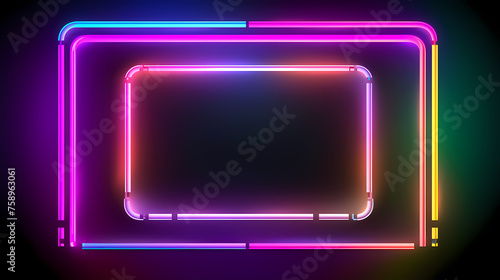 Rectangular neon light with empty copy space for your text