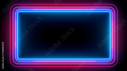 Rectangular neon light with empty copy space for your text