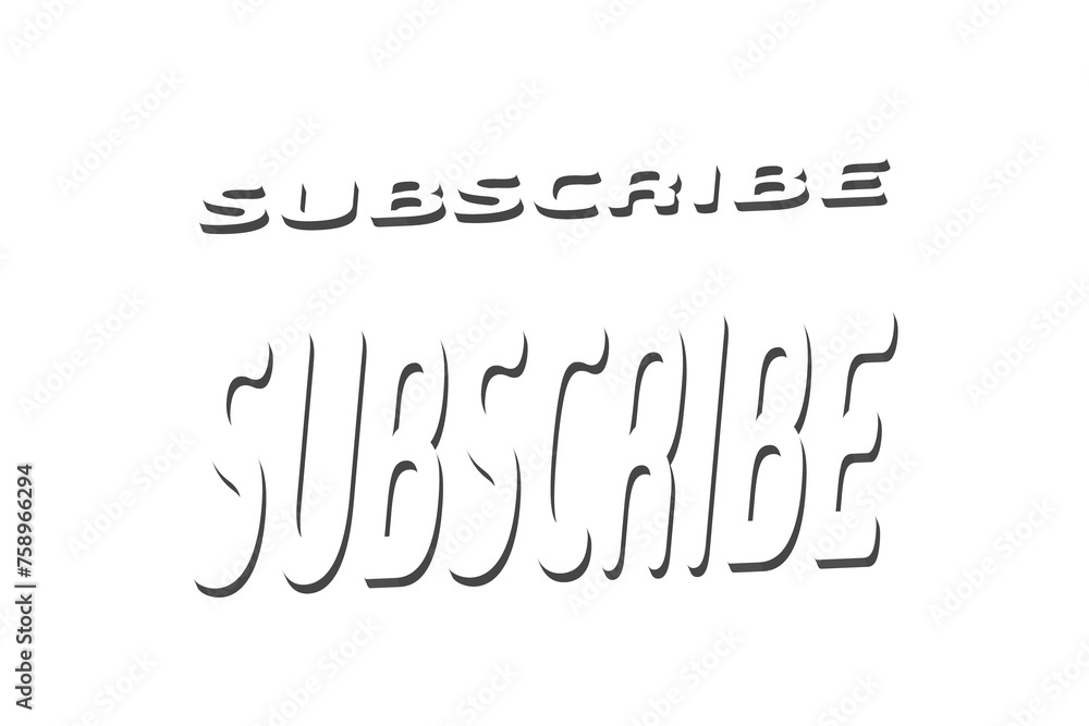 subscribe text illustration isolated on white background