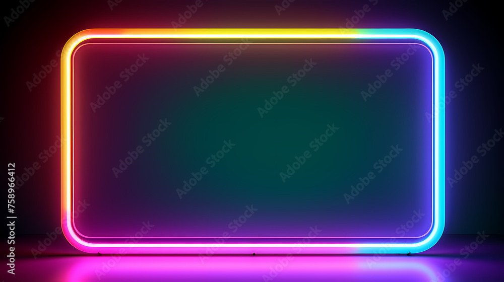 Neon tones, charming parallelogram rectangular photo frame Neon tones, charming parallelogram rectangular photo frame