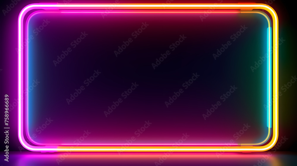 Neon tones, charming parallelogram rectangular photo frame Neon tones, charming parallelogram rectangular photo frame