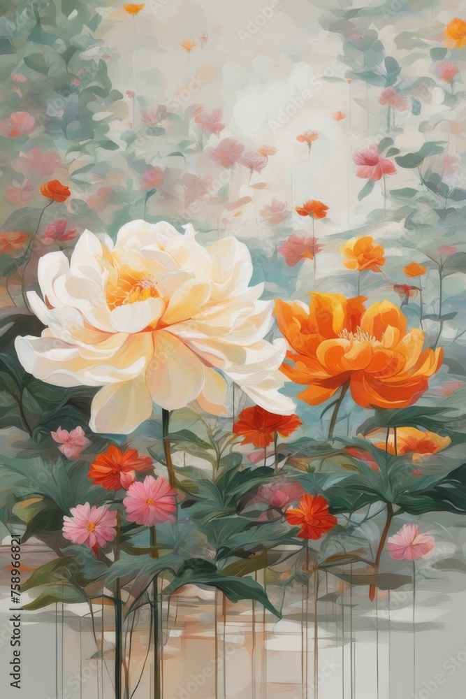 a Flower Illustration on natureBackground a Flower Illustration on natureBackground
