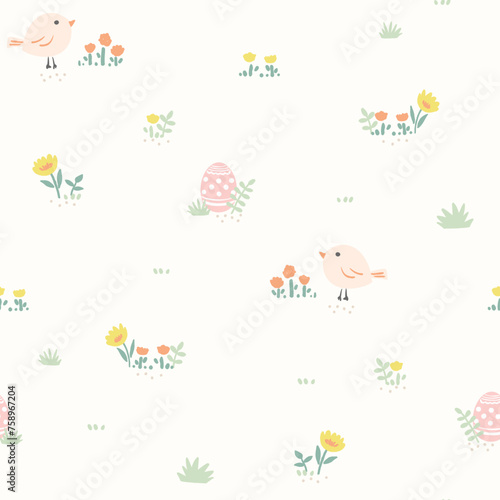 Happy Easter seamless pattern. Vector illustration for card, banner, invitation, social media post, poster, mobile apps, advertising.