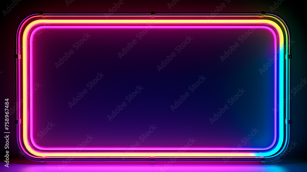 Neon tones, charming parallelogram rectangular photo frame Neon tones, charming parallelogram rectangular photo frame