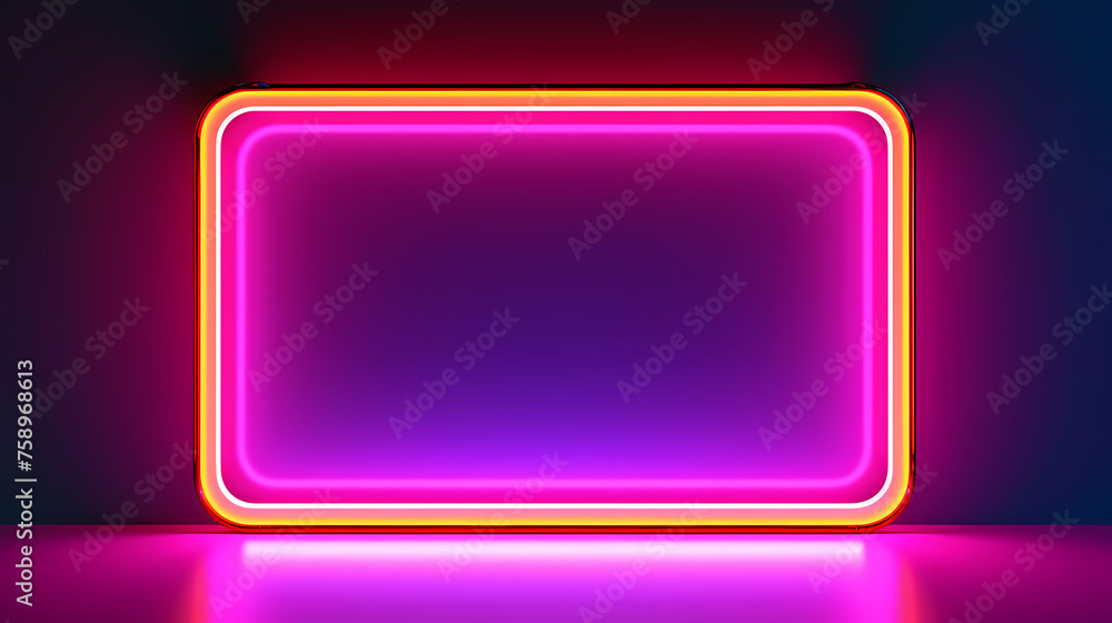 Neon tones, charming parallelogram rectangular photo frame Neon tones, charming parallelogram rectangular photo frame