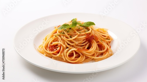 Spaghetti on plate, Generative AI